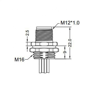 Conector de montagem làm cảm biến M12 5 Pins PCB - Product Image 3