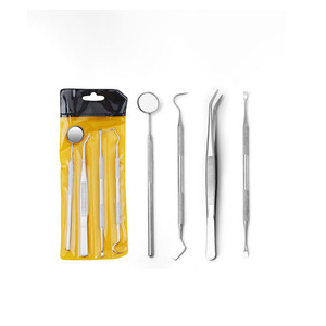 Juego de Herramientas Dentales Manuales de Acero Inoxidable, Espejo Bucal, Sonda, Pinzas, Kit de Instrumentos Básicos para Examen, Certificado CE - Product Image 5