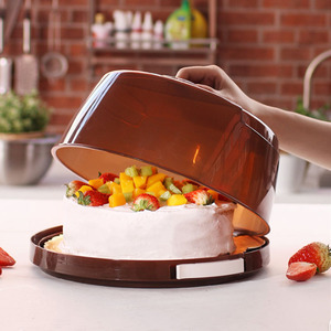 Offre Spéciale porte-gâteau avec poignée 8 pouces boîte à gâteau en plastique emballage de gâteau de forme ronde réutilisable - Product Image 5