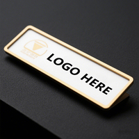 Support de badge en gros personnalisé en laiton métallique réutilisable avec aimant pour plaque nominative