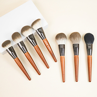 Luxuriöser Hochwertiger Ultra-weicher Fuchshaar-Pinsel mit Naturholzgriff, Langlebig und Verstärkt, Großer Make-up-Pinsel für Puder, Rouge und Bronzer