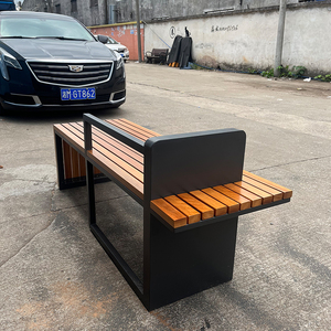 Banco moderno do estilo WPC com pernas de aço galvanizado Assentos públicos ao ar livre para parques urbanos e jardins Bancos ao ar livre do parque - Product Image 4