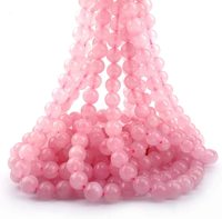 Perles de pierres précieuses naturelles de haute qualité, sans lait teint, Rose de Madagascar, Quartz Rose, perles rondes en vrac pour la fabrication de bijoux artisanaux