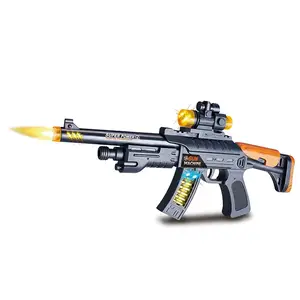 New Design Kids Game Electronic Sound And Light Flash Black Submachine Gun Toys For Boys