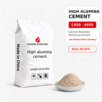Ciment à haute teneur en alumine CA50 A600, ciment aluminateux réfractaire pour matériaux coulables