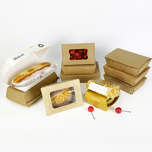 Boîte rectangulaire en papier kraft jetable écologique pour sandwichs, produits de boulangerie, nouilles chinoises, doner kebab, restauration, gaufrage - Product Image 5