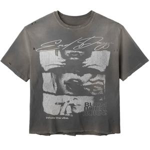 Nouvel Arrivage T-shirt Unisexe 100% Coton Coupe Boxy Col Rond Vintage Décontracté Ample Respirant Manches Courtes avec Logo Personnalisé Style Urbain - Product Image 1