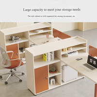 Escritorio de Oficina Ejecutivo Modular Moderno Personalizable para 2, 4 o 6 Personas, Mesa de Computadora Expandible con Gabinete de Almacenamiento Lateral Grande