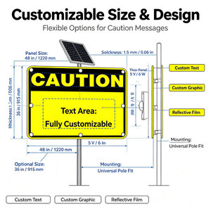 Signalisation routière extérieure personnalisable, résistante aux intempéries, conforme à la norme MUTCD, avec <span class=keywords><strong>panneau</strong></span> <span class=keywords><strong>solaire</strong></span> indépendant - Product Image 2