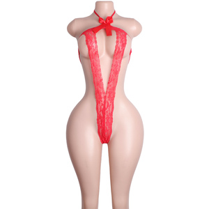 Ensemble de lingerie teddy en dentelle transparente à lacets, mini-robe à bretelles, costume de <span class=keywords><strong>danseuse</strong></span> <span class=keywords><strong>érotique</strong></span>, tenue de club, tenue de pole dance, strass exotique - Product Image 2
