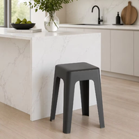 Tabouret carré empilable en plastique épais rembourré, fabrication chinoise, robuste, banc haut moderne pour salon