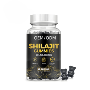 Gummies de Shilajit pour adultes OEM ODM, 100% pur et naturel, supplément à base de plantes de l'Himalaya, soutien énergétique et immunitaire, extrait d'huile de nigelle, en forme d'ours - Product Image 2