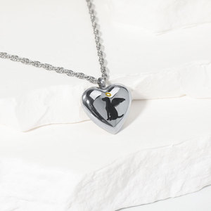 Kalung besi tahan karat antik kalung liontin kremasi hati perhiasan kenang-kenangan hewan peliharaan anjing - Product Image 4