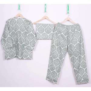 Pijamas de Otoño de Satén Casual para Mujer, Diseño de Lujo, 100% Algodón, Conjunto de 2 Piezas, Transpirable, Suave, Cuello en V, Manga Larga, Cintura Elástica - Product Image 4