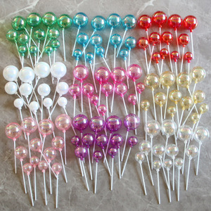 12 Decoraciones Esféricas Coloridas para Pasteles con Perlas, Ideales para Fiestas de Cumpleaños y Decoraciones de Bodas. - Product Image 1