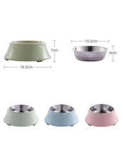 Bols pour animaux de compagnie modernes, portables, élégants, écologiques, imperméables, en acier inoxydable double, antidérapants, faciles à nettoyer, pour petits chiens et chats