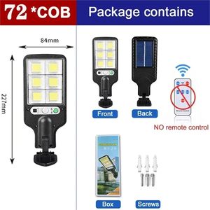 ไฟถนนโซลาร์เซลล์แบบติดผนัง IP54 20W 750LM COB พร้อมเซ็นเซอร์ตรวจจับความเคลื่อนไหว ควบคุมด้วยรีโมท แบตเตอรี่ 1200mAh วัสดุพลาสติก ABS สำหรับภายนอกอาคาร - Product Image 2