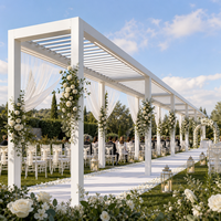 Pergola motorisée en aluminium à lames orientables pour allée de jardin, cérémonie de mariage, éclairage LED, étanche, conception personnalisée, OEM