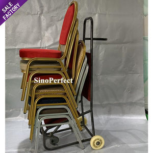 Chaises de banquet de mariage en acier et en fer doré de luxe empilables bon marché en gros - Product Image 6