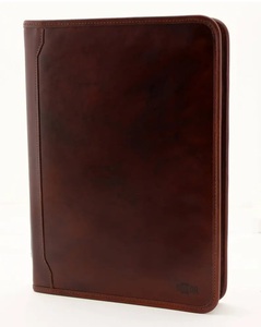 Premium Brown Leather Portfolio Organizer with Zipper Professional <b>Document</b> <b>Folder</b> with Clipboard Card Holder - Product Image 4