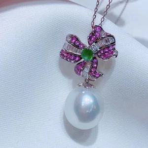 Ensemble de bijoux raffinés de style féminin en gros de Zhuji, perle naturelle de 9 mm de couleur violet rêveuse, pendentif en forme de goutte d'eau, design rond et impeccable - Product Image 4