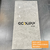 Panneau mural SPC Ecupp 3D brillant, panneau mural décoratif SPC, panneau mural imperméable pour salle de bain, Foshan