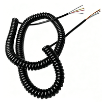 Kabel Ekstensi Tembaga Berisolasi PU PUR 6 Inti yang Dapat Disesuaikan, Kabel Spiral Pegas untuk Bangunan