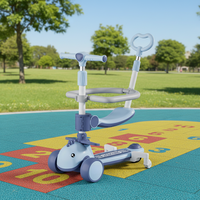 Trottinette pliable pour filles, jouets, réglable, 3 en 1, trottinette pour enfants, 3 roues, trottinette à pousser pour enfants avec siège, poignée de poussée