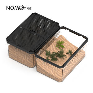 Nuevo diseño, <span class=keywords><strong>buena</strong></span> ventilación, <span class=keywords><strong>caja</strong></span> de cría de reptiles de plástico transparente, hábitat <span class=keywords><strong>con</strong></span> tapa deslizante magnética negra - Product Image 4