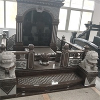 Pierre tombale en granit noir de Chine, grande pierre tombale en granit, monument funéraire, cimetière, mausolées