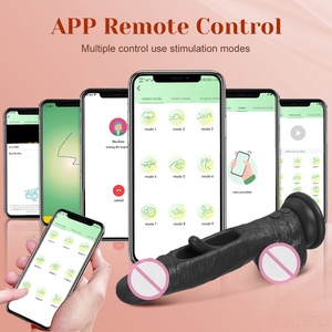 厂家批发APP遥控器二合一拍拍液体硅胶假阳具振动器女性自慰成人玩具 - Product Image 4