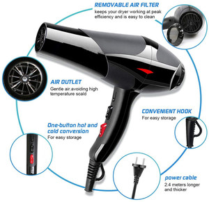 Asciugacapelli professionale per saloni professione asciugacapelli a ioni negativi 2400W produzione all'ingrosso fornitori di porcellana attrezzature per capelli da salone - Product Image 5