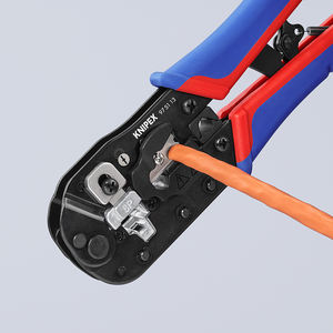 Alicates de crimpado de cables Knipex 97 51 13 de entrada frontal, 22 AWG, de acero industrial con mango de agarre suave - Product Image 1
