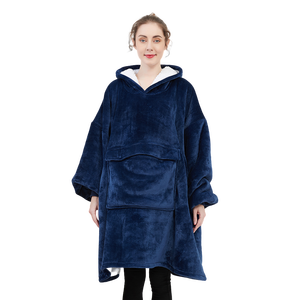 Couverture portable à <span class=keywords><strong>capuche</strong></span> super douce et confortable, couverture enveloppante en polaire avec maintien au chaud à l'intérieur et à l'extérieur - Product Image 1