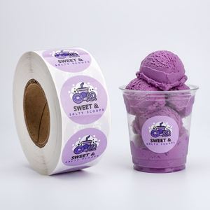 Etiquetas de Papel Autoadhesivas Resistentes al Agua y al Aceite, Ecológicas, en Rollo de 3 Núcleos, con Fuerte Adhesión, para Empaquetado Digital, Marca Sweet Salty Scoops - Product Image 1