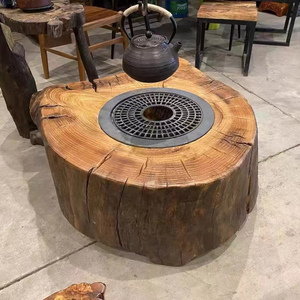 Live Edge decorazione dell'hotel curvo a mano tavolo in <span class=keywords><strong>legno</strong></span> massello <span class=keywords><strong>con</strong></span> radice naturale tavolino rotondo in <span class=keywords><strong>legno</strong></span> - Product Image 2