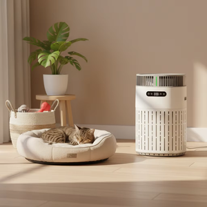 เครื่องฟอกอากาศอัจฉริยะสำหรับสัตว์เลี้ยง พร้อมแผ่นกรอง H13 HEPA กำจัดกลิ่นขนสัตว์ ทำความสะอาดบ้าน ใช้งานง่ายสำหรับสัตว์เลี้ยง เสียงเบา ควบคุมผ่านแอพ รองรับ OEM - Product Image 1