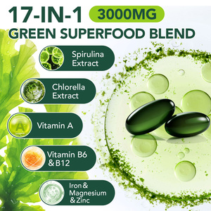 SOLOTREE Groothandel Bulk Biologische <span class=keywords><strong>Chlorella</strong></span> Spirulina Poeder Spirulina Extract Softgel Biologische Spirulina Softgel - Product Image 6