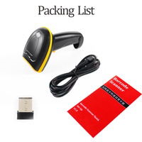 Escáner de Código de Barras Inalámbrico USB HZTZ 2.4G con Sensor CMOS, Lector de Códigos QR y Boletos de Lotería 1D, 200 Escaneos/Segundo