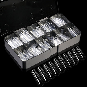Full Cover Transparent Soft Gel <b>Nail</b> Tips Long Stiletto Short Square XS Gel X False <b>Nail</b> <b>Extensions</b> - Product Image 2