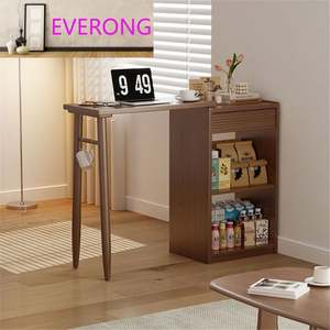 Table de bar rétractable moderne en bois massif pour petits appartements de luxe, salons ouverts, balcon, café et loisirs - Product Image 2