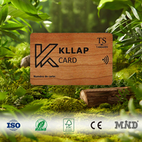 Carte-clé de porte d'hôtel en bois avec puce RFID NFC 1K 2K 4K recyclable 13,56 MHz certifiée FSC