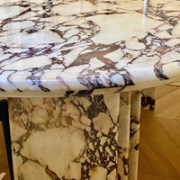 Meuble de luxe moderne en pierre naturelle sur mesure, table de chevet en marbre Calacatta Violet pour hôtel, salon, intérieur