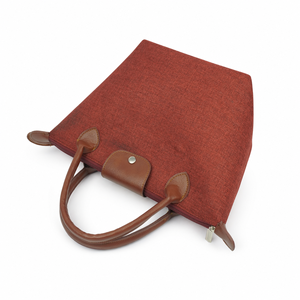 Bolsa de Yute Premium con Logotipo Personalizado, Dos Asas de Cuero PU, Impresión, Bolsa de Regalo Corporativa Grande, OEM ODM 38x25x13cm - Product Image 3