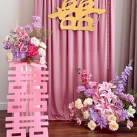 Arrangements de roses et de lys artificiels en soie et en plastique pour mariage, fiançailles, allées et tables de réception