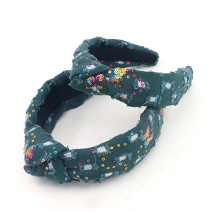 Dream Fashion Kids Crystal Pearl <strong>Headbands</strong> Demin Colorful Sequin Designer Hair Accessories Cute <strong>Baby</strong> Girl <strong>Headband</strong> - Product Image 3