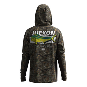 Sweat à capuche de chasse et de pêche pour <span class=keywords><strong>homme</strong></span> Dark Mossy Oak Camo - Couverture intégrale du visage UPF 50+ Imperméable Coupe-vent Respirant 100% polyester - Product Image 5