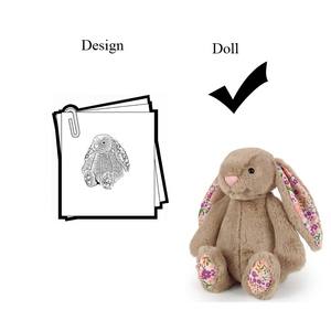 Quantité minimale de commande bas personnalisé enfants nom brodé <span class=keywords><strong>lapin</strong></span> <span class=keywords><strong>lapin</strong></span> en peluche pull peluches pour le soulagement du Stress PP coton remplissage maille doublure - Product Image 2