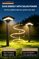 Lampe solaire LED pour pelouse avec fonction marche/arrêt automatique, étanche IP65, éclairage nocturne extérieur pour jardin avec éclairage de chemin
