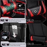 AJUNION Chaise de jeu pivotante réglable avec support lombaire, fauteuil inclinable en similicuir pour joueurs PC et bureau